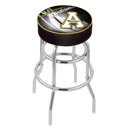 Holland Bar Stool Co 25" Appalachian State Cushion Seat, 2-Ring Chrome Swivel Bar Stool L7C125AppStU-D2